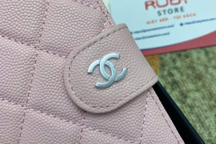 Ví CN Passport Wallet Light Pink Caviar SHW Màu Hồng