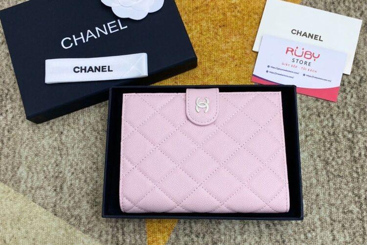 Ví CN Passport Wallet Light Pink Caviar SHW Màu Hồng