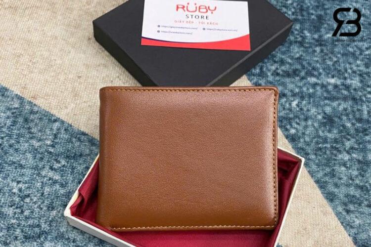 Ví RUBY Da Bò Trơn Nâu