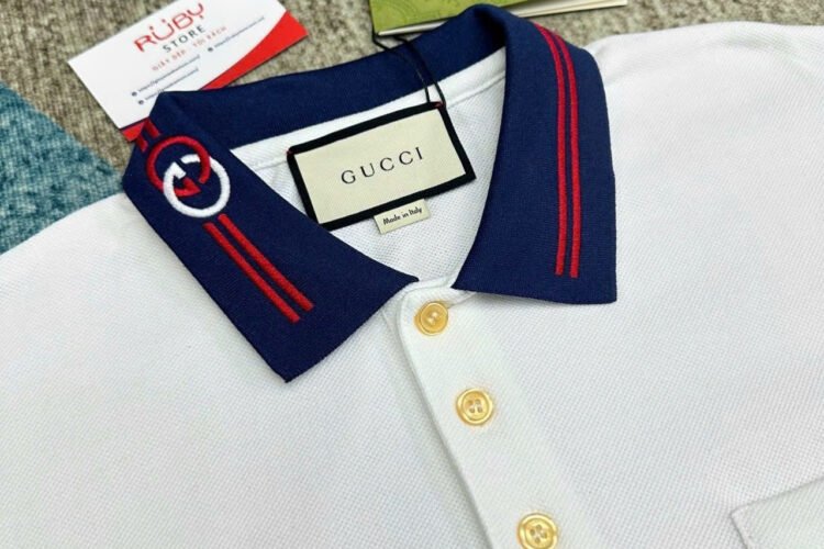 Áo Polo Gucci Cotton Piquet With Interlocking G White Màu Trắng