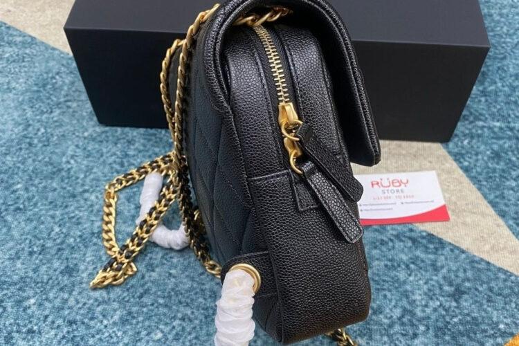 Ba Lô CN 22 Melody Backpack Black Caviar GHW 20CM Đen Da Nhập