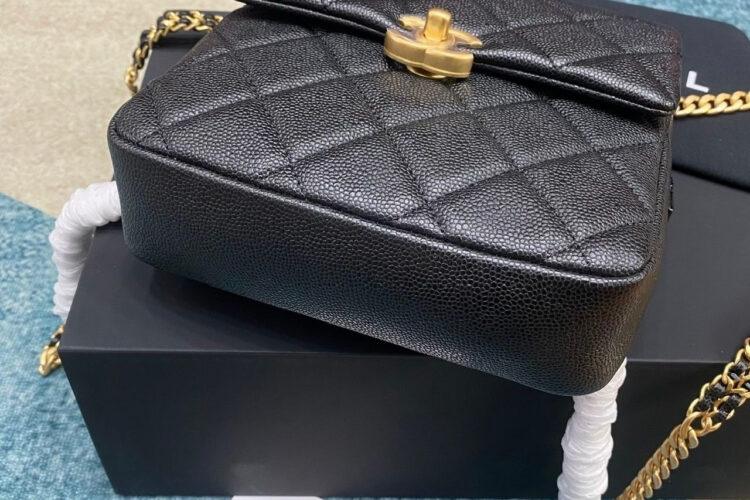 Ba Lô CN 22 Melody Backpack Black Caviar GHW 20CM Đen Da Nhập
