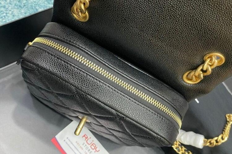 Ba Lô CN 22 Melody Backpack Black Caviar GHW 20CM Đen Da Nhập