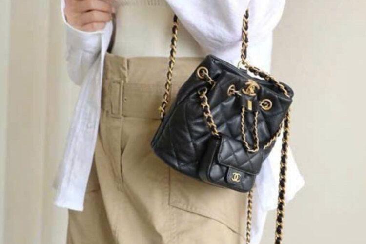 Ba Lô CN 23 Small Backpack Cargo Pocket Calfskin GHW Màu Đen