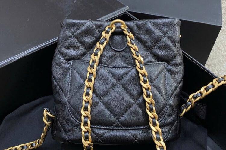 Ba Lô CN 23 Small Backpack Cargo Pocket Calfskin GHW Màu Đen