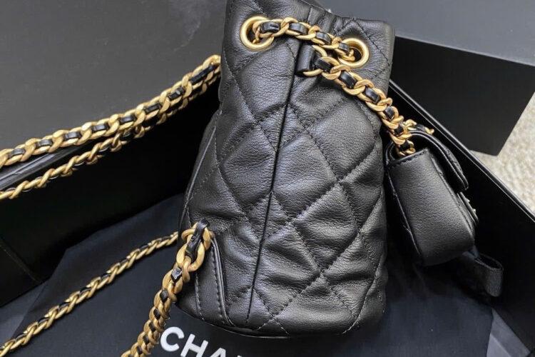 Ba Lô CN 23 Small Backpack Cargo Pocket Calfskin GHW Màu Đen