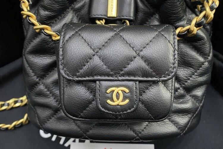 Ba Lô CN 23 Small Backpack Cargo Pocket Calfskin GHW Màu Đen