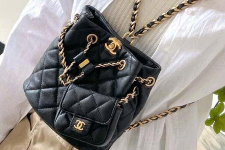 Ba Lô CN 23 Small Backpack Cargo Pocket Calfskin GHW Màu Đen