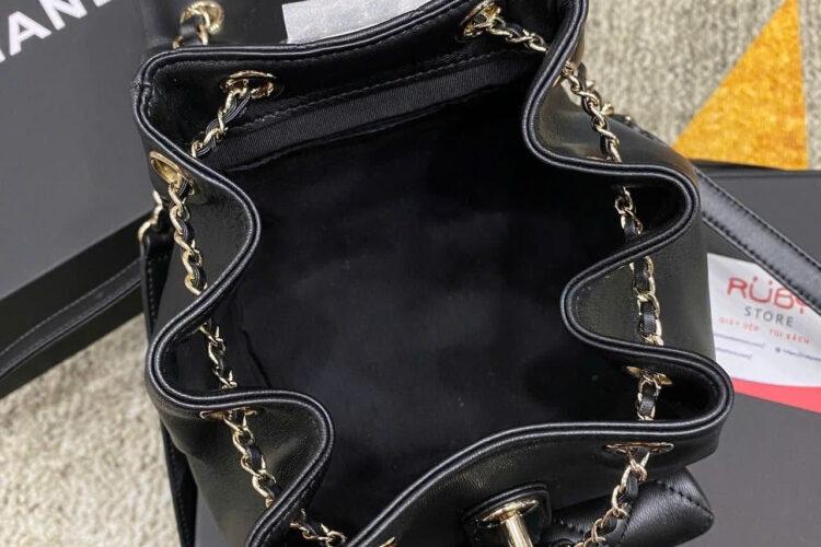 Ba Lô CN Duma Mini Backpack Black Lambskin GHW Đen Khóa Vàng