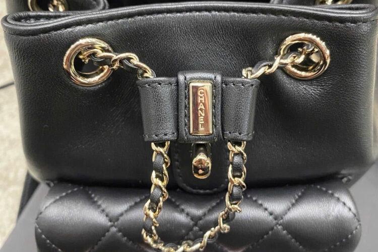 Ba Lô CN Duma Mini Backpack Black Lambskin GHW Đen Khóa Vàng
