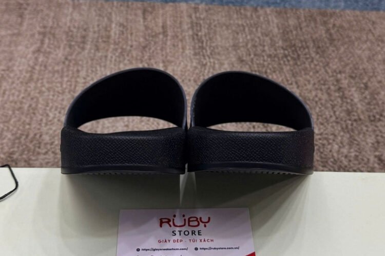 Dép Burberry Check Slides Storm Blue Xanh đen