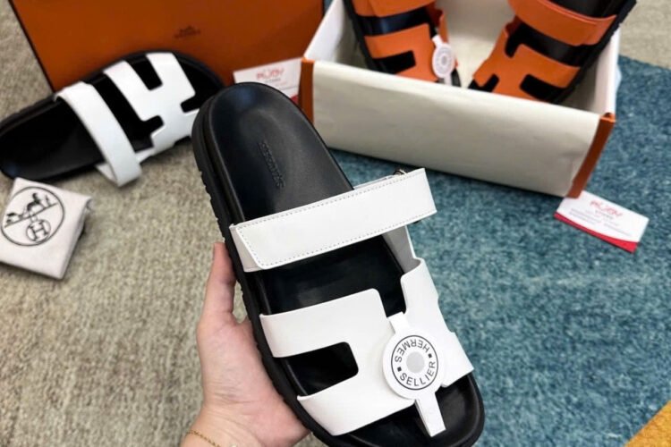 Dép Hermes Chypre Sandal Blanc White Calfskin Màu Trắng