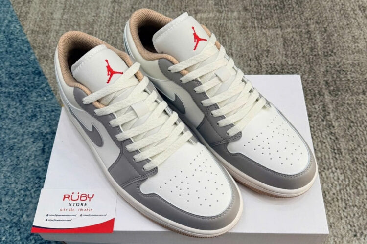Giày Air Jordan 1 Low Red College Grey Xám Trắng