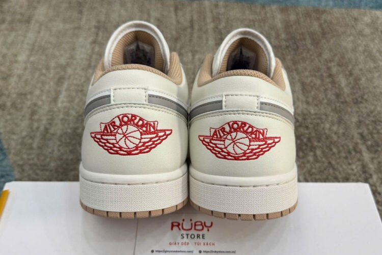 Giày Air Jordan 1 Low Red College Grey Xám Trắng