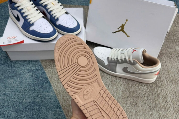 Giày Air Jordan 1 Low Red College Grey Xám Trắng