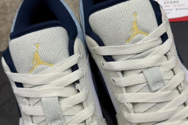 Giày Air Jordan 1 Low SE Denim Star Blue Xanh Trắng