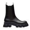 Giày Chelsea Boots Prada Black Monolith Brushed No Logo (Đế 5.5CM)