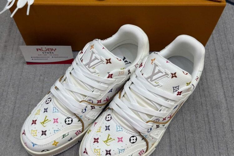 Giày LV X TM Murakimi Trainer White Multicolor Monogram