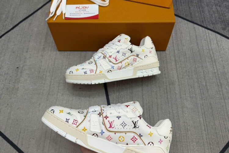 Giày LV X TM Murakimi Trainer White Multicolor Monogram