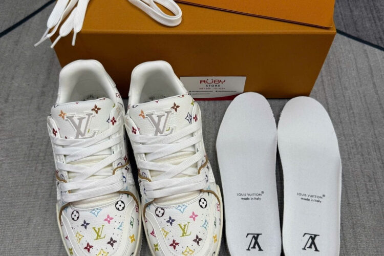 Giày LV X TM Murakimi Trainer White Multicolor Monogram