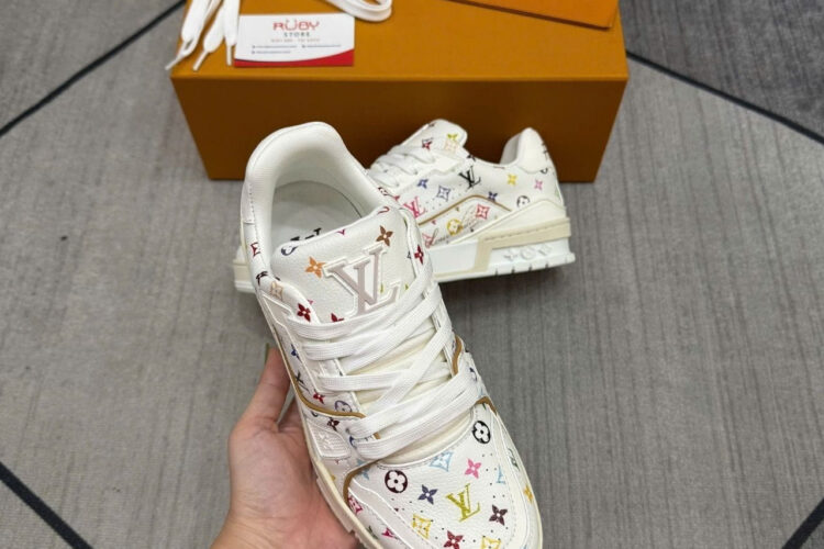 Giày LV X TM Murakimi Trainer White Multicolor Monogram