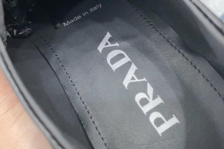 Giày Prada Monolith Brush Leather Lace Up Shoes Black