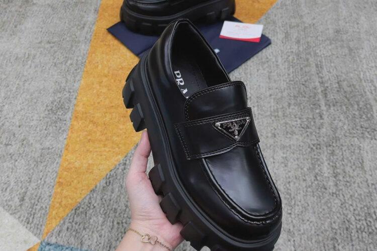 Giày Prada Monolith Brushed Leather Loafer (For Women)