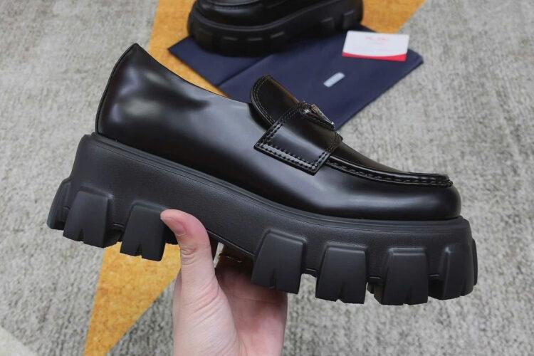 Giày Prada Monolith Brushed Leather Loafer (For Women)