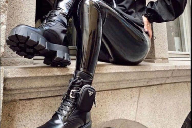 Giày Prada Monolith Brushed Rois Leather And Nylon Boots
