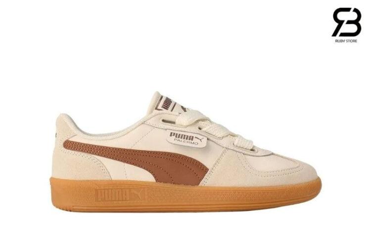 Giày Puma Palermo Wide Lace Suede Beige Brown Màu Be Nâu