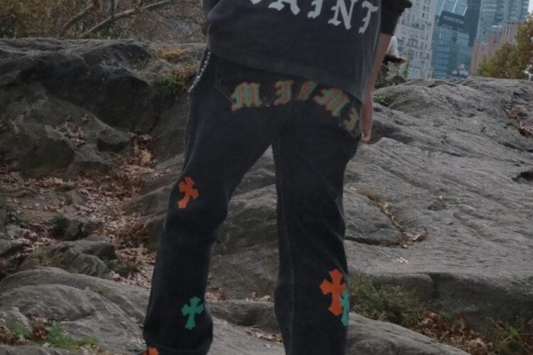 Qu§n Jean Chrome Hearts Black Orange Green Jeans đen