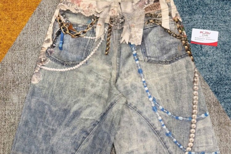 Quần Short Acne Studios Goth Blue Denim Shorts