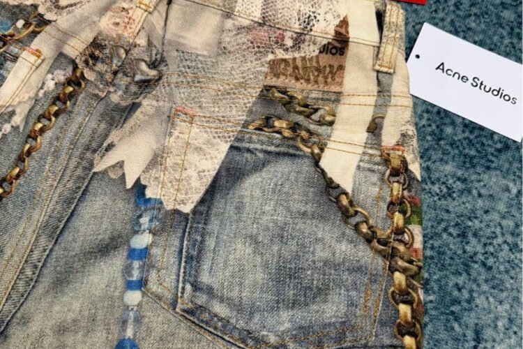 Quần Short Acne Studios Goth Blue Denim Shorts
