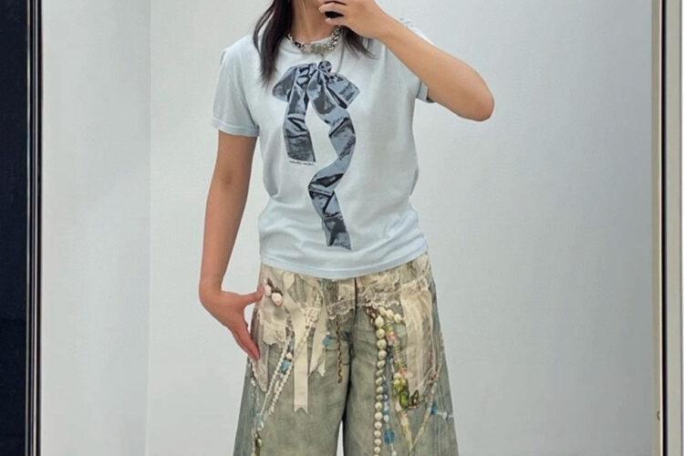 Quần Short Acne Studios Goth Blue Denim Shorts