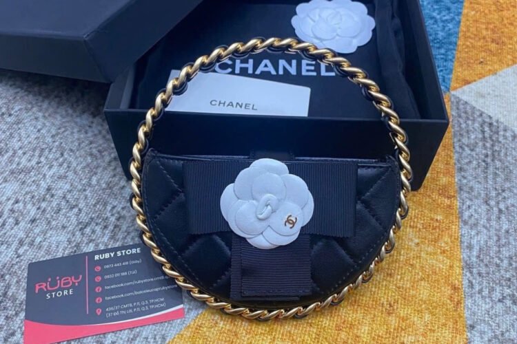 Túi CN Pouch Round Black Lambskin Màu Đen