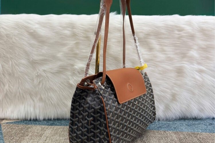 Túi Goyard Rouette Souple Black Goyardine Tan Calfskin PM Bag Size 31CM