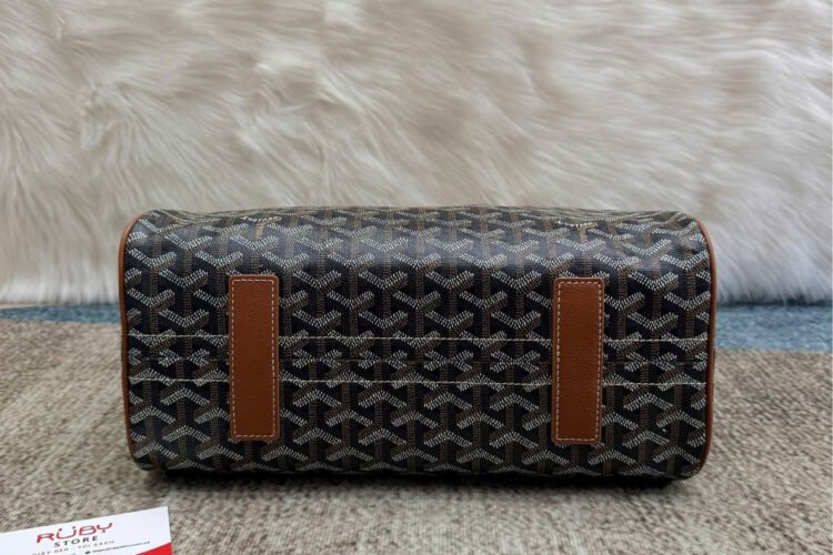 Túi Goyard Rouette Souple Black Goyardine Tan Calfskin PM Bag Size 31CM