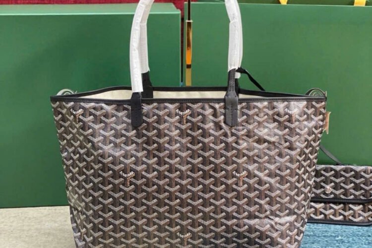 Túi Goyard Saint Louis GM Tote Bag Black Canvas Màu Đen