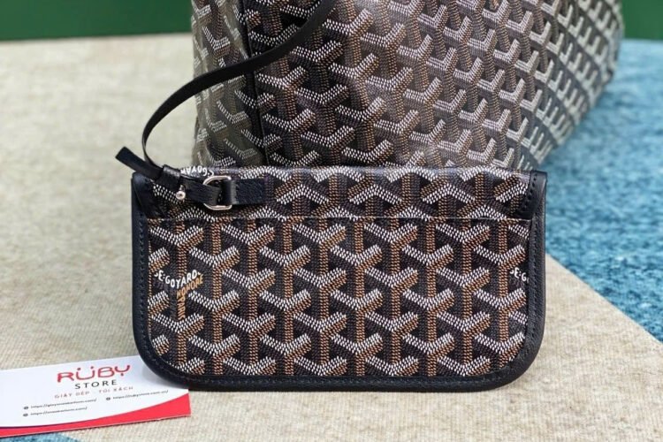 Túi Goyard Saint Louis GM Tote Bag Black Canvas Màu Đen