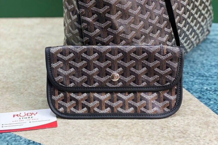 Túi Goyard Saint Louis GM Tote Bag Black Canvas Màu Đen