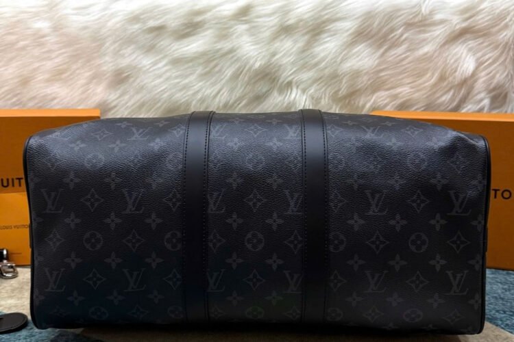 Túi LV Keepall Bandoulière 45 Monogram Eclipse Màu Xám