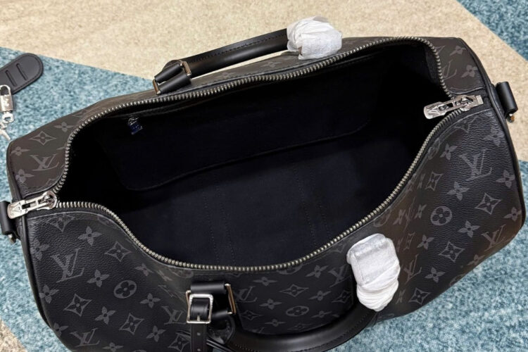 Túi LV Keepall Bandoulière 45 Monogram Eclipse Màu Xám