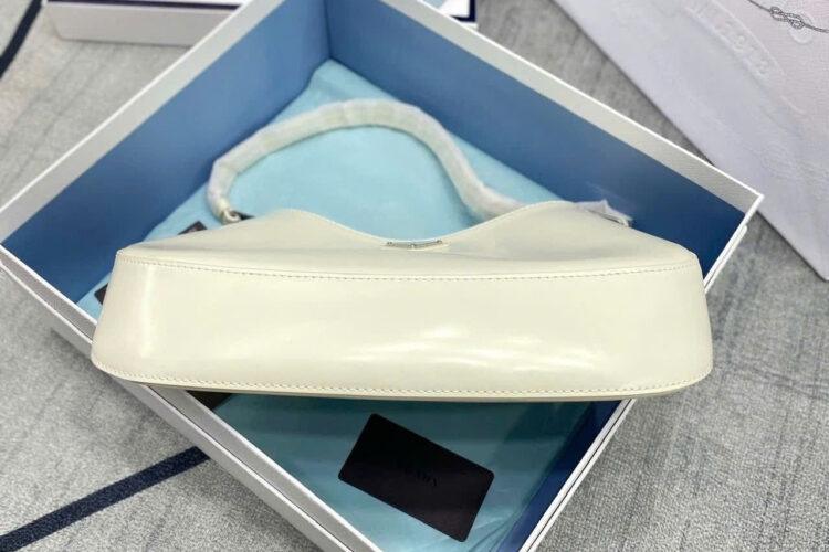 Túi Prada Cleo Brushed Leather Shoulder Bag White Màu Trắng