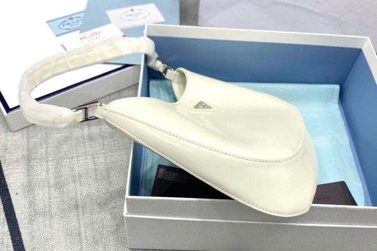 Túi Prada Cleo Brushed Leather Shoulder Bag White Màu Trắng