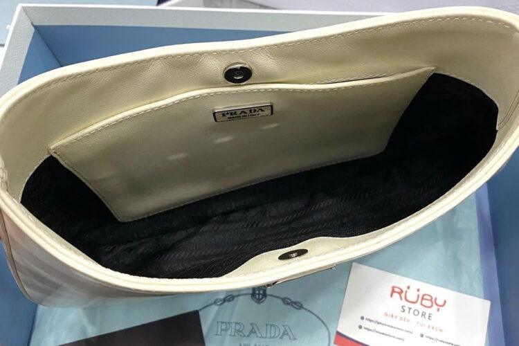 Túi Prada Cleo Brushed Leather Shoulder Bag White Màu Trắng