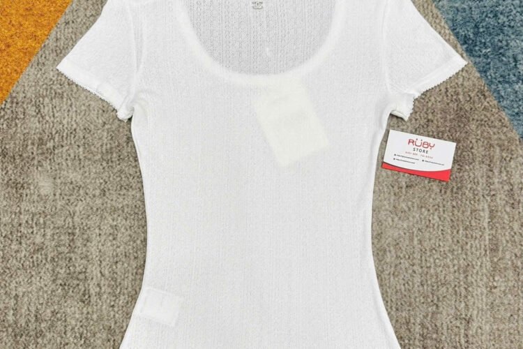 Áo CN 24 Coco Knit Top Full White Màu Trắng