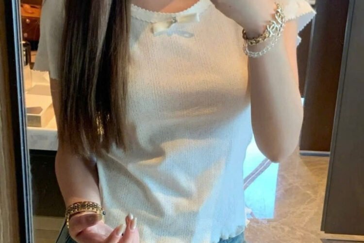 Áo CN 24 Coco Knit Top Full White Màu Trắng