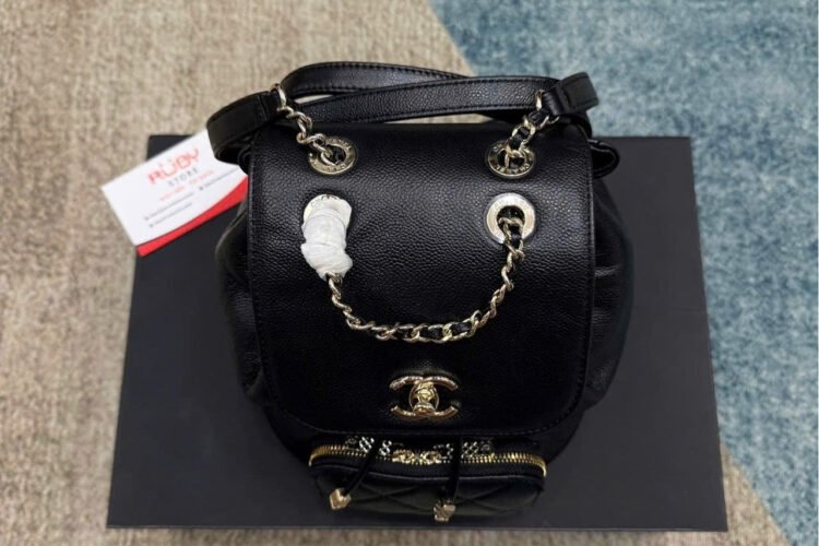 Ba Lô CN Business Affinity Backpack Mini Black Caviar GHW đen