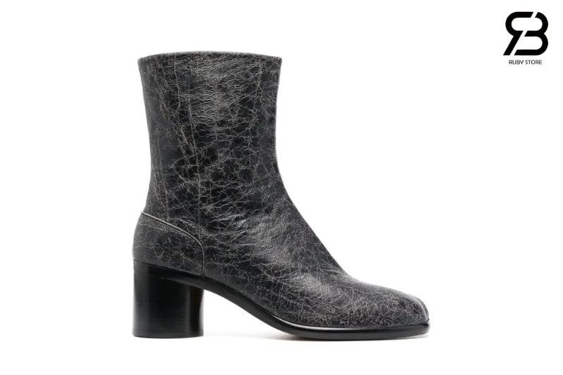 Giày Boots Maison Margiela Tabi Ankle Black Leather 6.5 CM Màu Đen