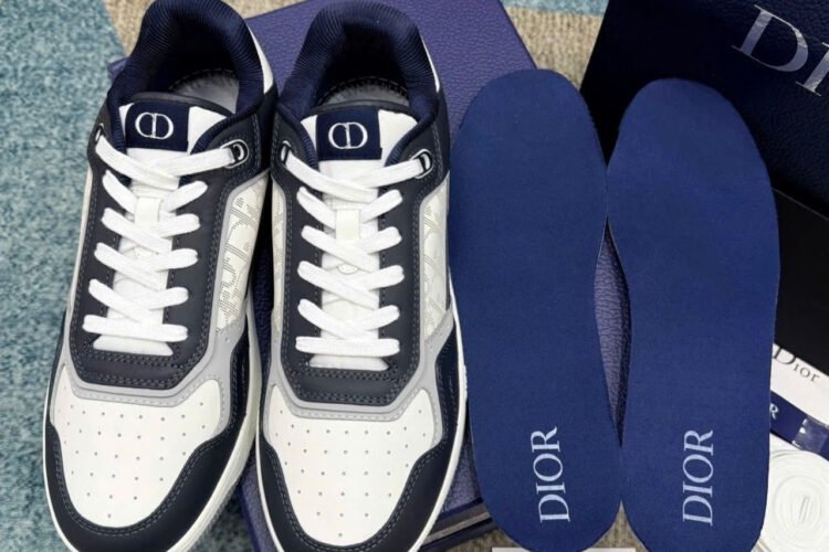 Giày Dior B27 x Hylton Nel Oblique Galaxy Navy Blue Xanh Trắng